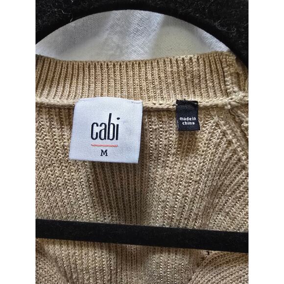 Cabi tan knit long sleeve duster cardigan hook and eye size medium - Picture 2 of 12